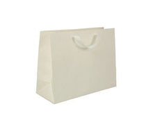 Load image into Gallery viewer, Box &amp; Wrap - Manhattan Twill Ribbon Handle Bags: Wall Street White - Twill Ribbon Handle Gift Bag / 10 x 5 x 13" / Case/100
