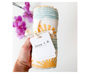 Coca + B. - Sun and Wave Surfer Organic Bamboo Swaddle