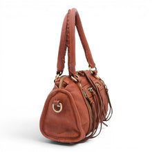 Load image into Gallery viewer, Bolsa Nova Handbags - Small Leather Pocket Satchel w/removeable strap: Cognac

