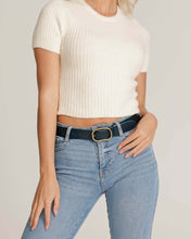 Load image into Gallery viewer, Amsterdam Heritage - Marin Gold Oval Buckle Belt Black- M/L
