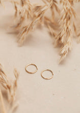 Load image into Gallery viewer, Hello Adorn - Tiny Hoops | 14kt Gold Fill + Sterling Silver: Twisted / 14kt Gold Fill / 7mm
