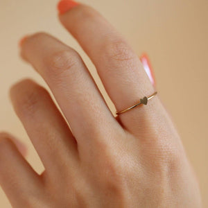Token Jewelry - Tiny Heart Ring Gold Fill