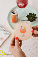 Load image into Gallery viewer, Cotton Clara - Aperol Cocktail Beginner Cross Stitch Kit
