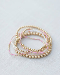 Coast and Cove - Goldie Sprinkle Beaded Bracelet- PINK