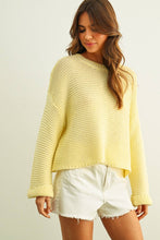Load image into Gallery viewer, MIOU MUSE - YELLOW ROUND NECK KNITTED SWEATER
