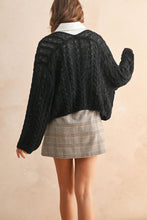 Load image into Gallery viewer, MIOU MUSE -  LIGHT WEIGHT CABLE KNITTED CARDIGAN
