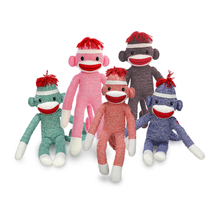 Load image into Gallery viewer, Plushland - 20&quot; Sock Monkey Stuffed Animal: Pink
