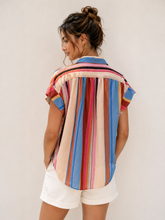 Load image into Gallery viewer, SEE U SOON - Multi Stripe Button-Up Blouse
