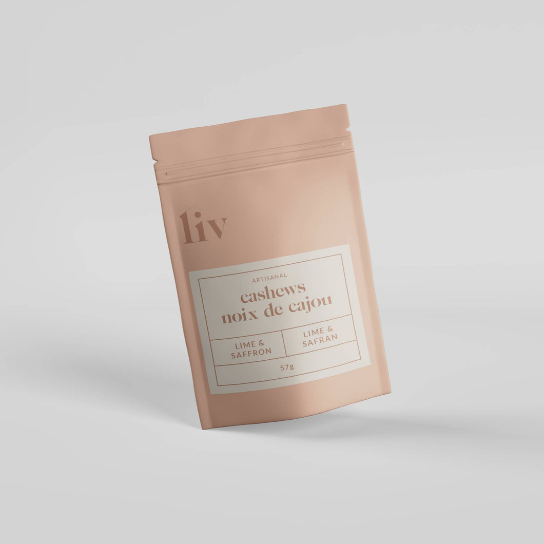 Liv Artisanal - Lime & Saffron Cashews (57g)