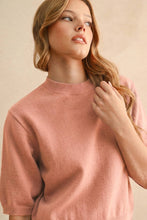 Load image into Gallery viewer, MIOU MUSE - T3675   SHORT SLEEVE SWEATER TOP: SAGE BUTTER / M
