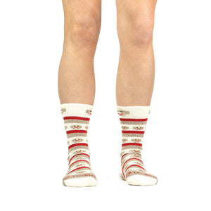 Fox River Socks - Monkey Stripe Lightweight Crew: Brown Heather / Medium