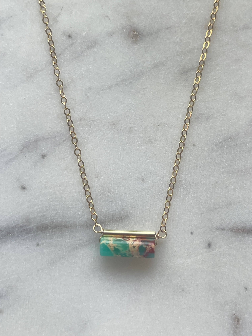 Jessica Matrasko Jewelry - Talia Necklace: Green Agalmatolite