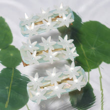 Load image into Gallery viewer, WINONA IRENE - Undine Lotus Flower Alligator Hair Clip in Seafoam and White
