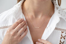 Load image into Gallery viewer, Thira Jewelry - Hammered Gold Bar Necklace

