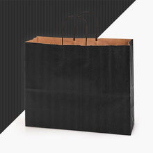 Load image into Gallery viewer, Nashville Wraps - Recycled Shadow Stripe Kraft Paper Retail Shopping Bags: Picket Fence / 25 Pack / Cub 8x4.75x10.5"
