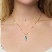 Load image into Gallery viewer, Little Sky Stone - Fish Gemstone Charm
