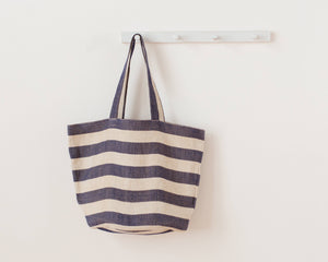 Will & Atlas - Shoulder Bag, jute / Provence stripe