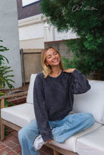 Load image into Gallery viewer, OAT COLLECTIVE - PREMIUM BASIC Cropped Thermal Vintage Pullover: WASHED CRANBERRY / M
