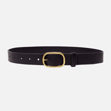 Load image into Gallery viewer, Amsterdam Heritage- Marin Gold Oval Buckle Belt Black-  XS/S
