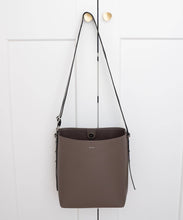 Load image into Gallery viewer, AALLYN - Jolina Bucket Tote - Leather: Wood Berry/Silver
