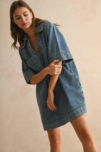 Load image into Gallery viewer, MIOU MUSE V-NECK DENIM TUNIC DRESS
