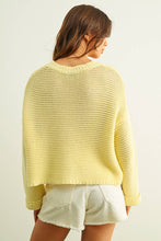 Load image into Gallery viewer, MIOU MUSE - YELLOW ROUND NECK KNITTED SWEATER
