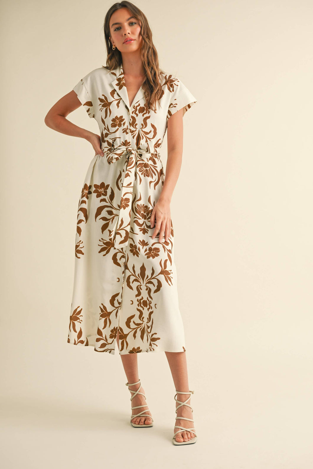 MIOU MUSE - PRINT BUTTON DOWN FLARE DRESS