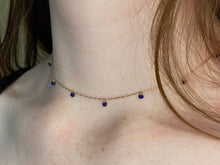 Load image into Gallery viewer, Elysium Jewelry - Stone Bead Choker: 14k Gold Fill / Lapis
