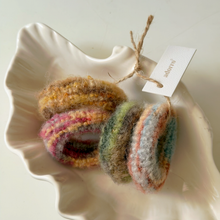 Load image into Gallery viewer, Adorro - Fuzzy Multicolor Seamless Knit Jumbo Hair Ties  (Set of 4)
