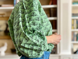 Beastly Threads - Green Blackbuck Puffy Sleeve Blouse