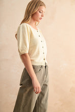 Load image into Gallery viewer, MIOU MUSE - PUFF SHORT SLEEVE CARDIGAN- Heather Grey
