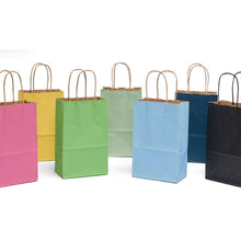 Load image into Gallery viewer, Nashville Wraps - Recycled Shadow Stripe Kraft Paper Retail Shopping Bags: Picket Fence / 25 Pack / Cub 8x4.75x10.5"
