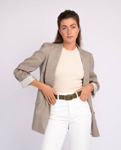 Amsterdam Heritage - Marin Gold Oval Buckle Belt Black- M/L