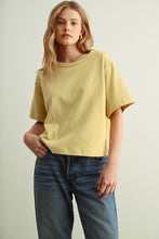 Load image into Gallery viewer, MIOU MUSE - SHORT SLEEVE LINEN KNITTED TOP
