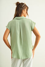 Load image into Gallery viewer, MIOU MUSE - Cream BUTTON DOWN CAP SLEEVE SHIRTS
