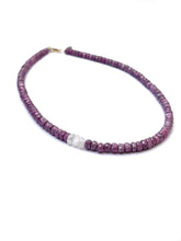 Load image into Gallery viewer, Cobalto Calcite Necklace with Moonstone Offset
