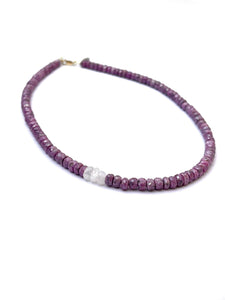Cobalto Calcite Necklace with Moonstone Offset