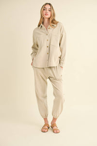 MIOU MUSE - WASHED SWEATPANTS- Beige