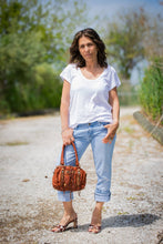Load image into Gallery viewer, Bolsa Nova Handbags - Small Leather Pocket Satchel w/removeable strap: Cognac
