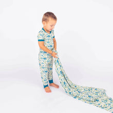 Load image into Gallery viewer, Emerson and Friends - Shark Friends Ocean Animals Bamboo Baby Swaddle Blanket: Blue/Multi / Small
