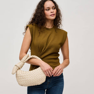 Urban Expressions - Lizbeth Woven Knot Clutch - Oatmilk