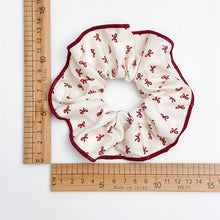 Load image into Gallery viewer, Adorro - Holiday Red Plaid &amp; Bows Scrunchies (Set of 2): Assorted
