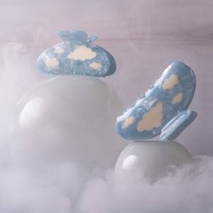 WINONA IRENE - Lucy Sky Blue with White Clouds Acetate Hair Claw Clip