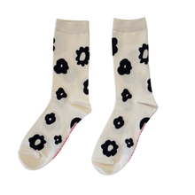 Load image into Gallery viewer, Jenny Pennywood - Crew Socks - Celeste in Black &amp; Natural
