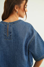 Load image into Gallery viewer, MIOU MUSE - DENIM SHORT SLEEVE TOP
