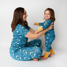 Load image into Gallery viewer, Emerson and Friends - Ocean Friends Bamboo Pajama Convertible Footie Romper: Blue / 6-12M
