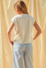 Load image into Gallery viewer, MIOU MUSE - WAIST DETAIL CAP SLEEVE TOP
