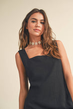 Load image into Gallery viewer, MIOU MUSE -  LINEN SQUARE NECK MINI DRESS
