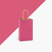 Load image into Gallery viewer, Nashville Wraps - Recycled Shadow Stripe Kraft Paper Retail Shopping Bags: Picket Fence / 25 Pack / Cub 8x4.75x10.5"

