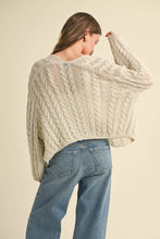 Load image into Gallery viewer, MIOU MUSE -  LIGHT WEIGHT CABLE KNITTED CARDIGAN
